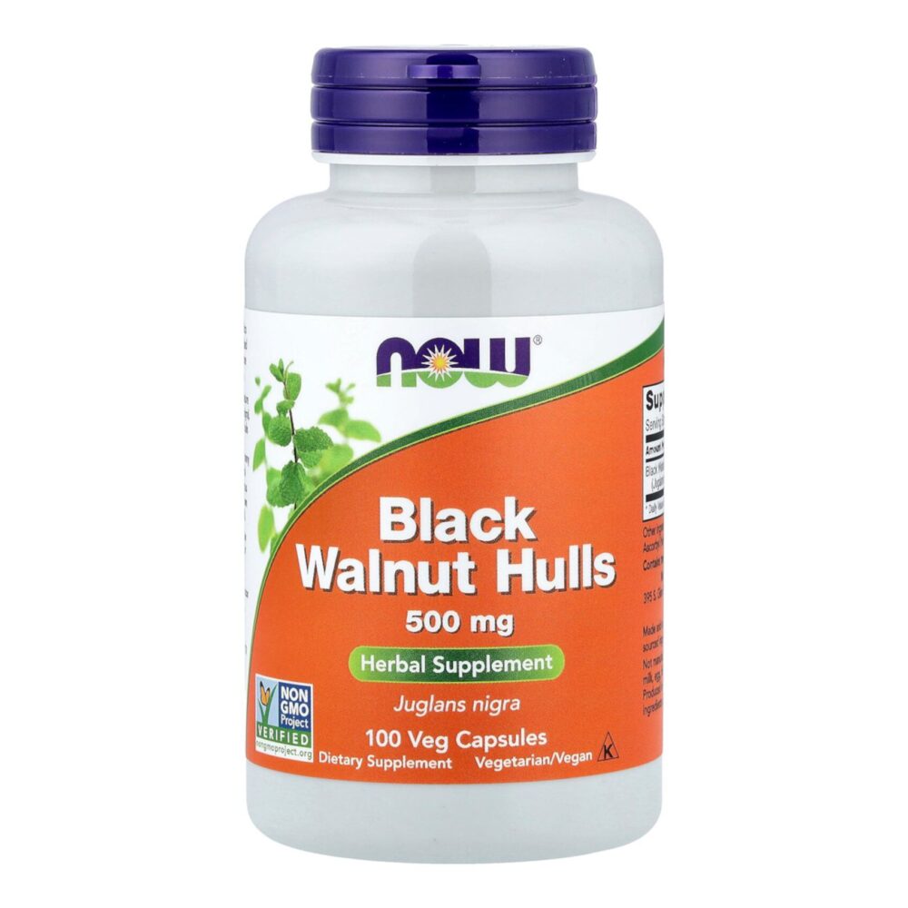 NOW Black Wallnut Hulls 500 мг 100 капсул