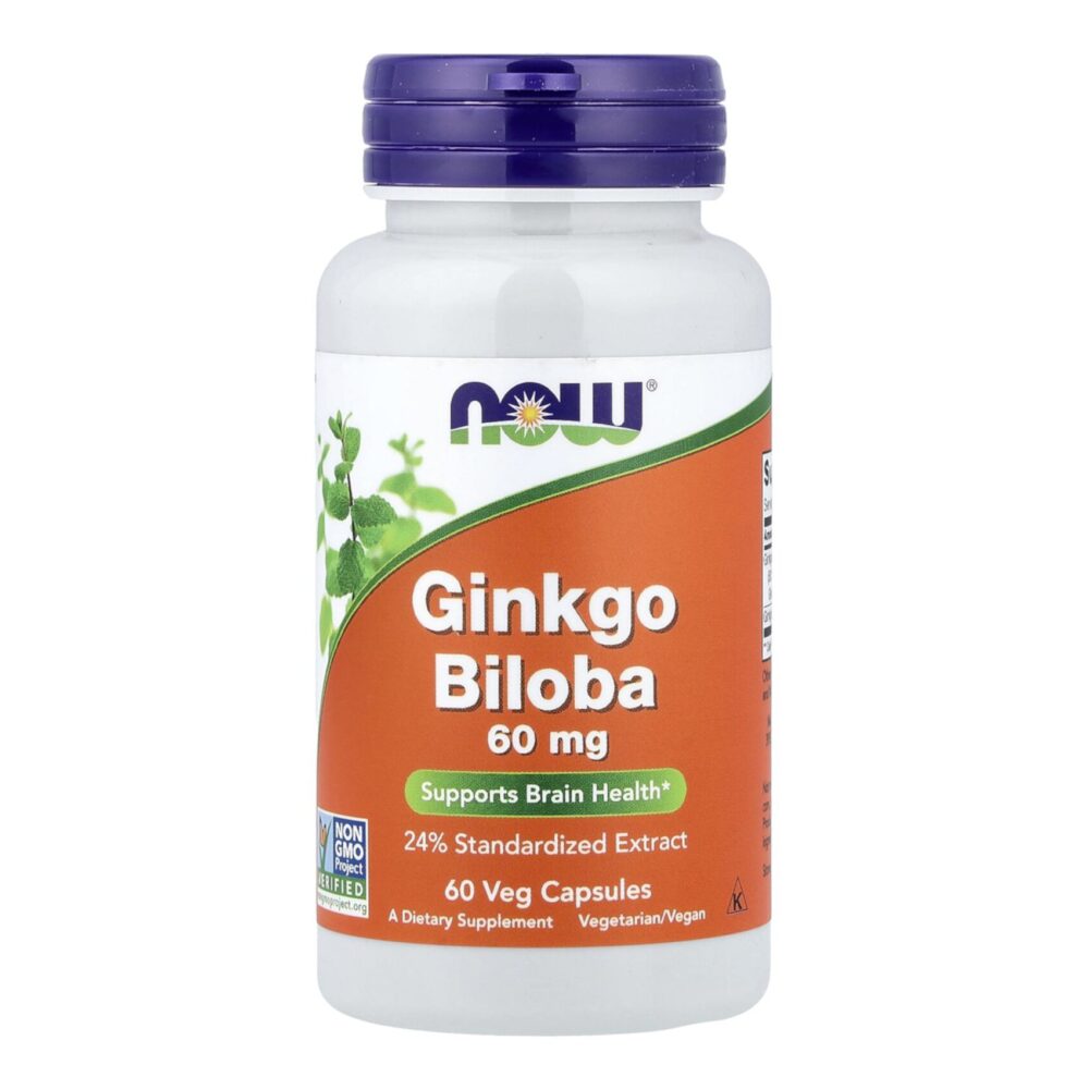 NOW Ginkgo Biloba 60 мг 60 капсул